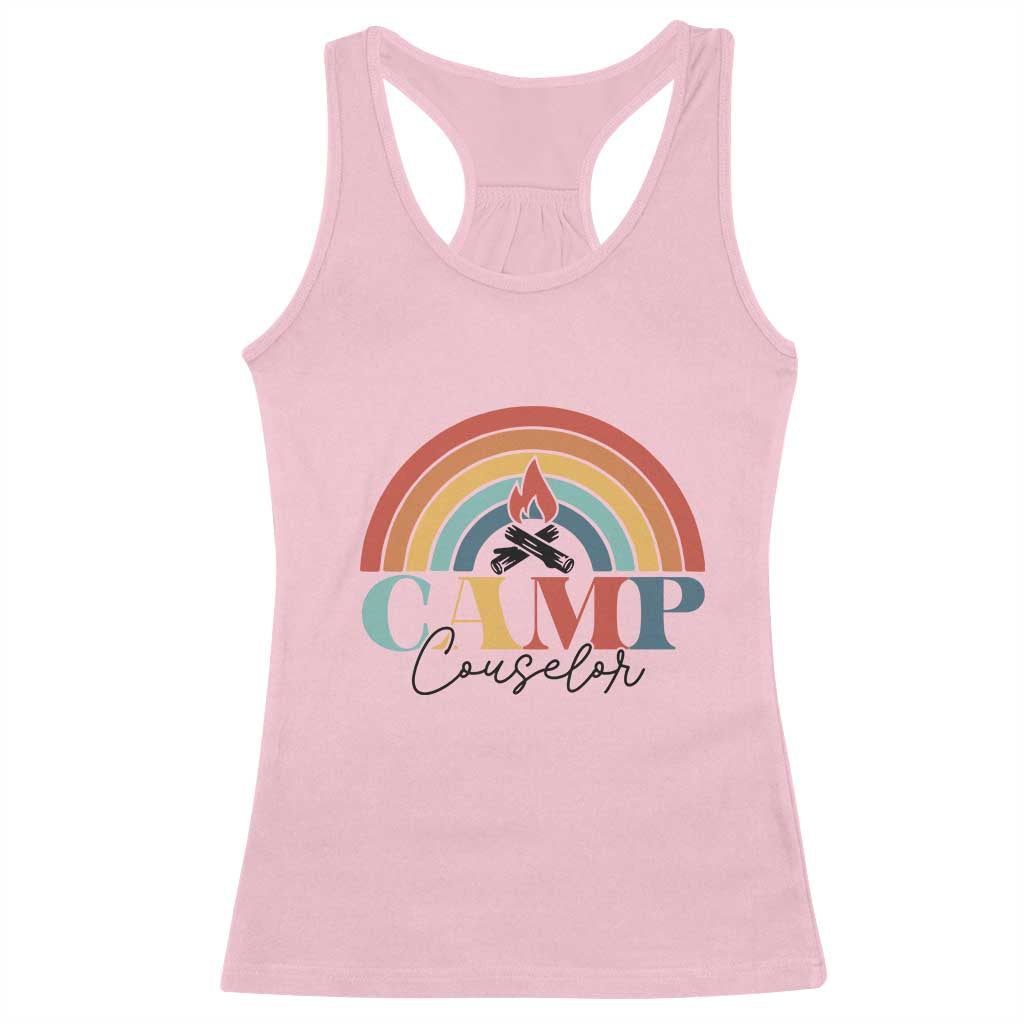 Camp Counselor Racerback Tank Top Summer Camp Rainbow