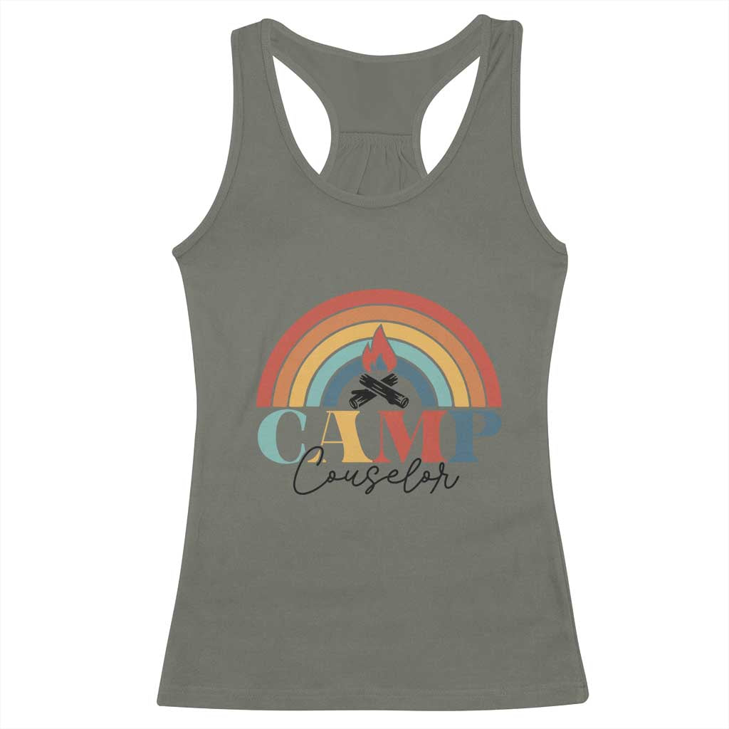 Camp Counselor Racerback Tank Top Summer Camp Rainbow