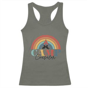 Camp Counselor Racerback Tank Top Summer Camp Rainbow