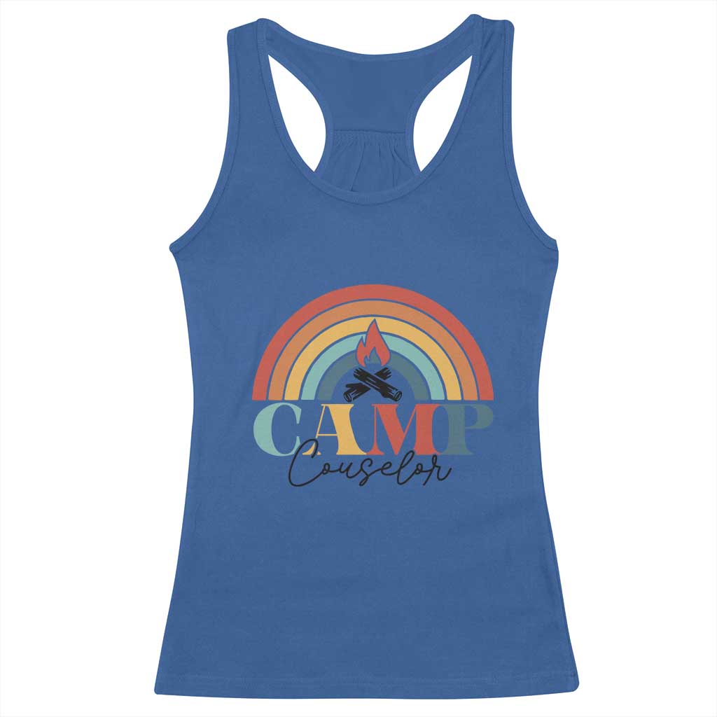 Camp Counselor Racerback Tank Top Summer Camp Rainbow