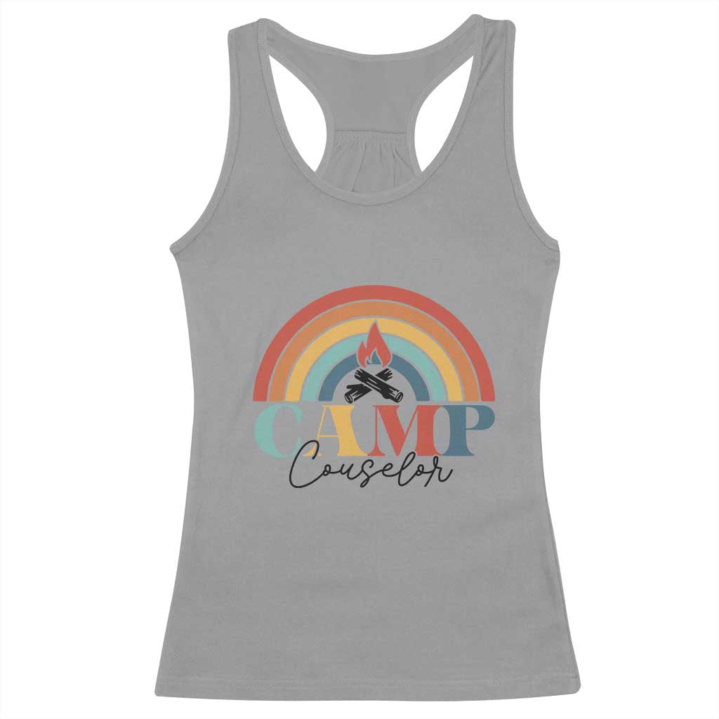 Camp Counselor Racerback Tank Top Summer Camp Rainbow