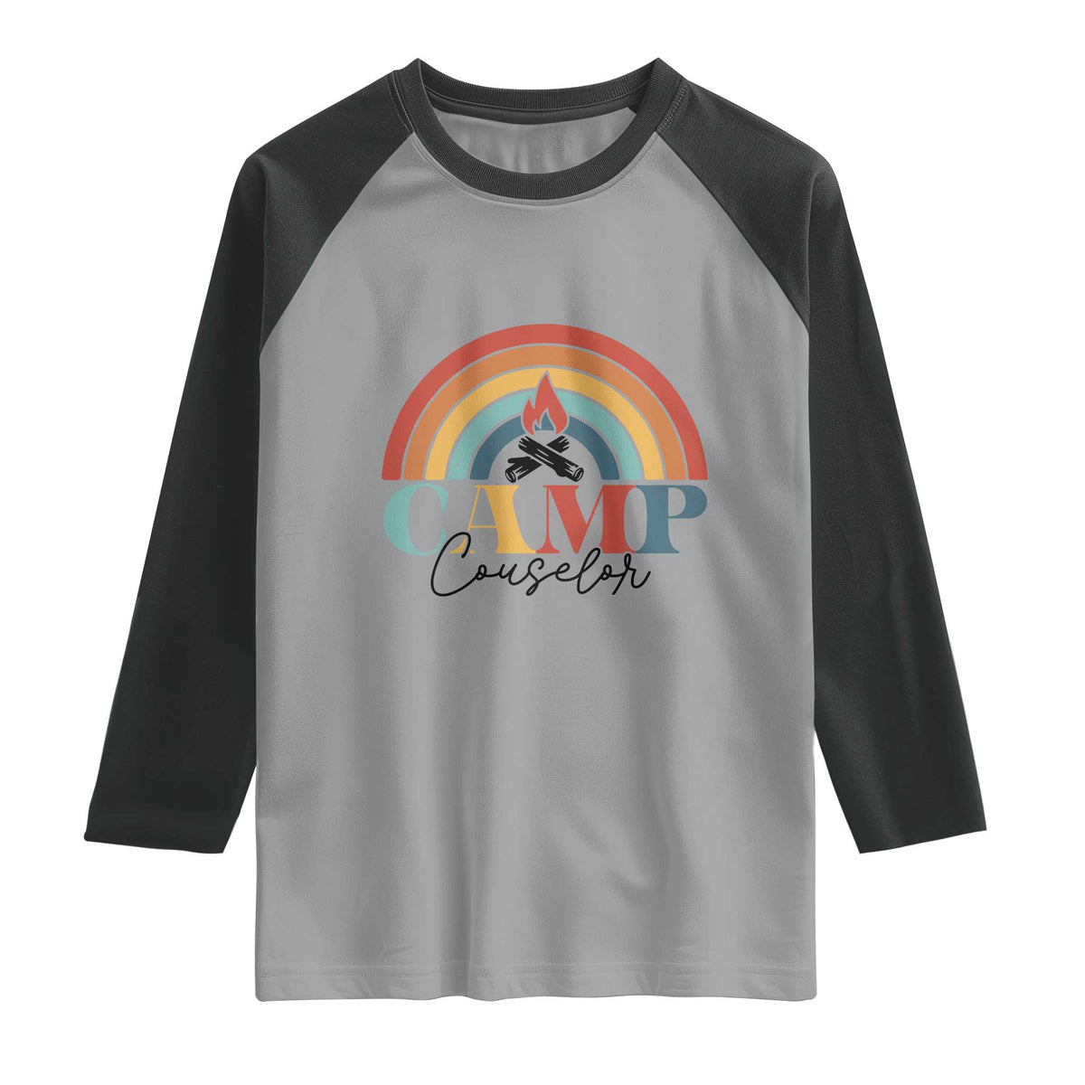 Camp Counselor Raglan Shirt Summer Camp Rainbow