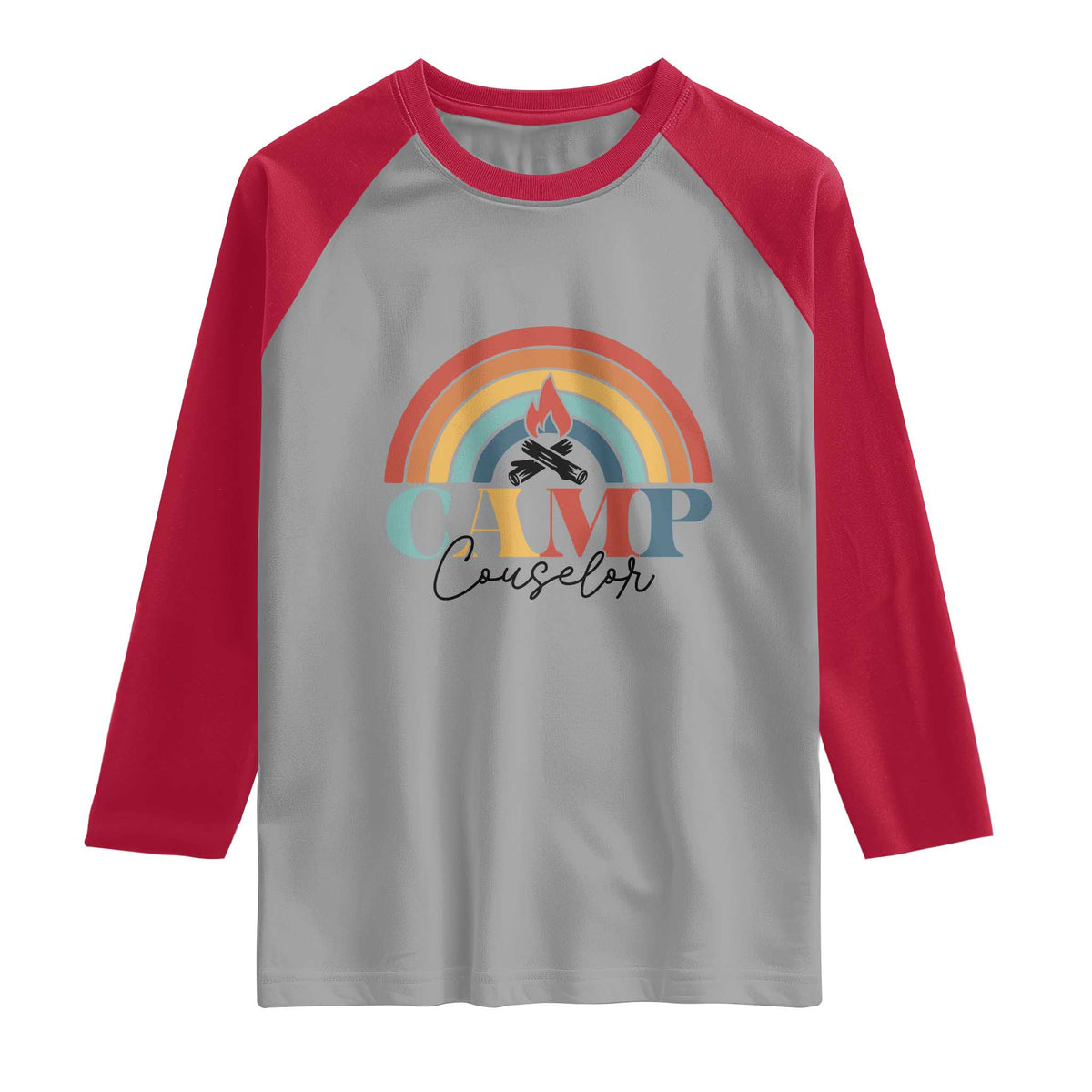Camp Counselor Raglan Shirt Summer Camp Rainbow