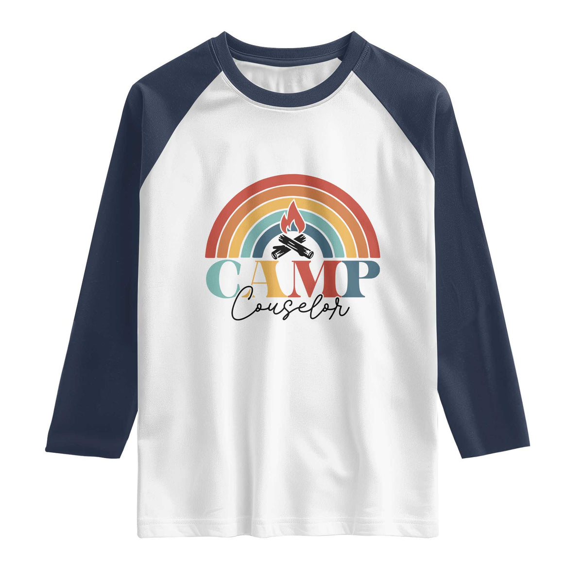 Camp Counselor Raglan Shirt Summer Camp Rainbow