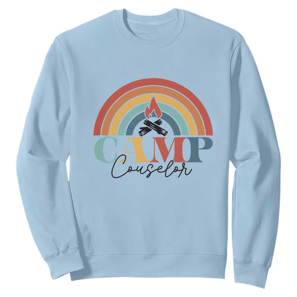 Camp Counselor Sweatshirt Summer Camp Rainbow