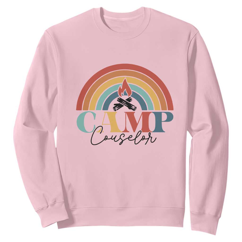 Camp Counselor Sweatshirt Summer Camp Rainbow