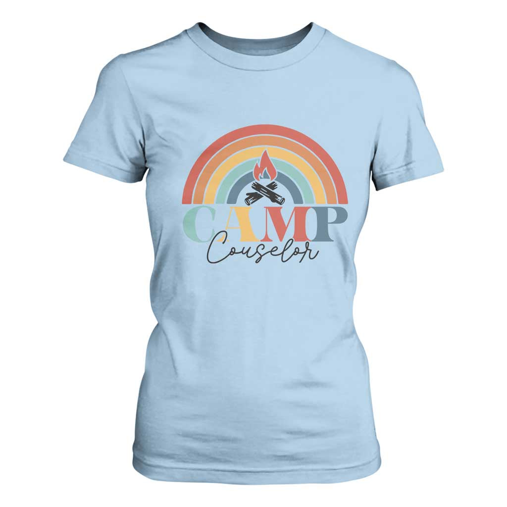 Camp Counselor T Shirt For Women Summer Camp Rainbow