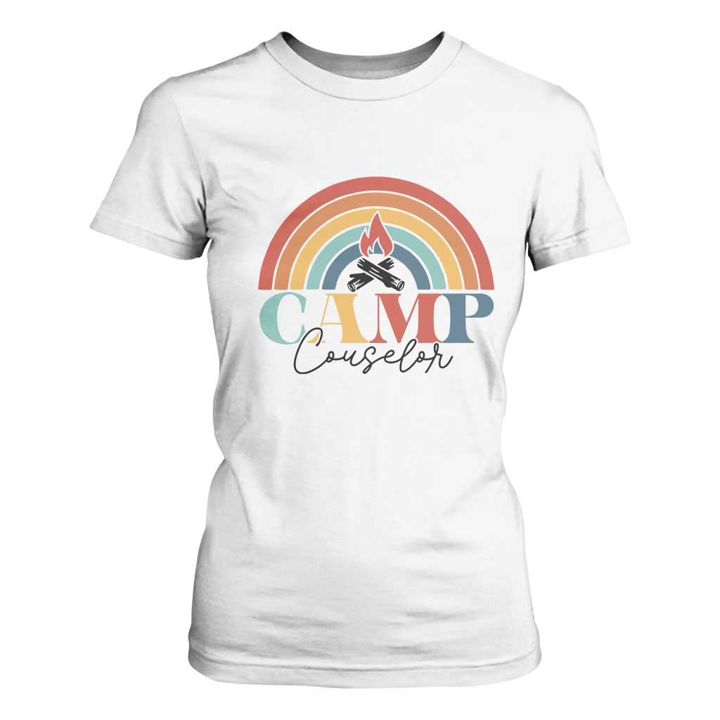 Camp Counselor T Shirt For Women Summer Camp Rainbow