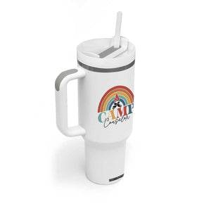 Camp Counselor Tumbler With Handle Summer Camp Rainbow