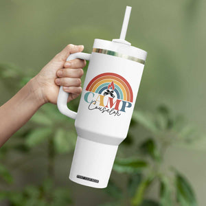Camp Counselor Tumbler With Handle Summer Camp Rainbow