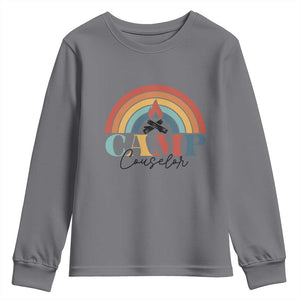 Camp Counselor Youth Sweatshirt Summer Camp Rainbow
