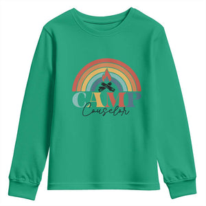 Camp Counselor Youth Sweatshirt Summer Camp Rainbow