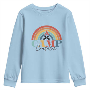 Camp Counselor Youth Sweatshirt Summer Camp Rainbow