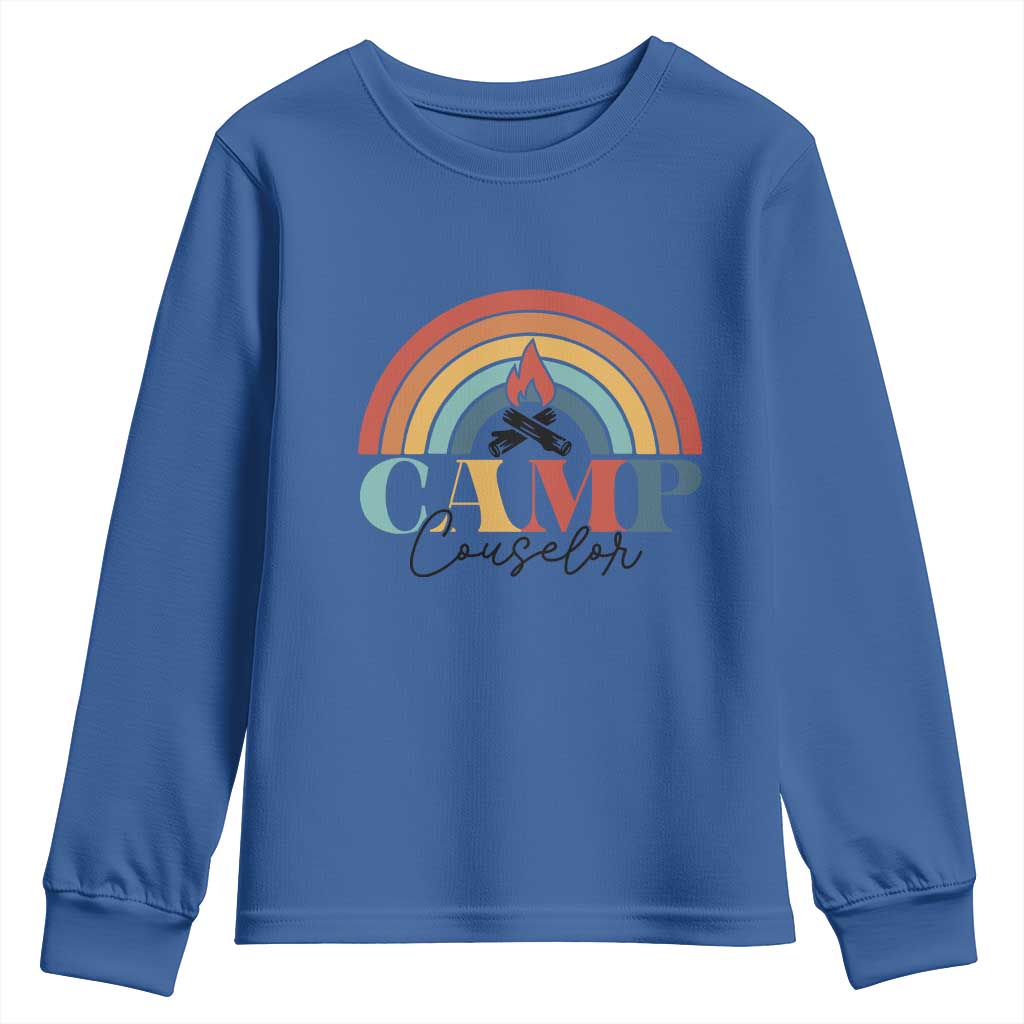 Camp Counselor Youth Sweatshirt Summer Camp Rainbow