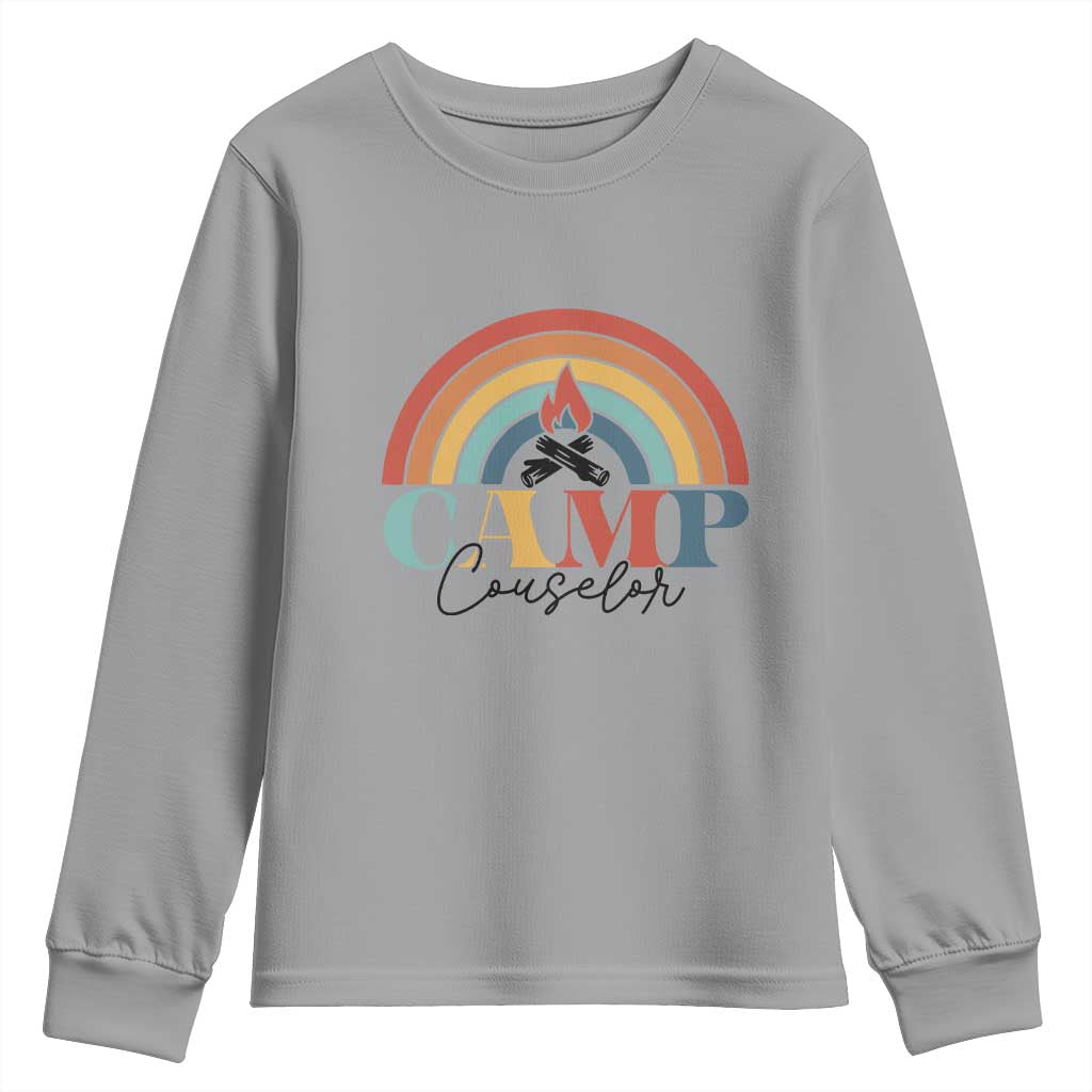 Camp Counselor Youth Sweatshirt Summer Camp Rainbow
