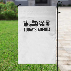 Funny Camping Garden Flag Todays Agenda Coffee Van Beer Campfire
