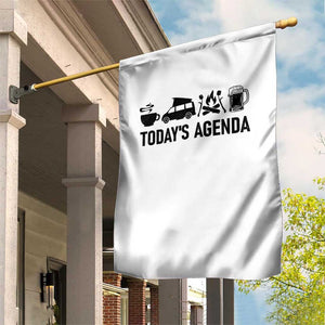 Funny Camping Garden Flag Todays Agenda Coffee Van Beer Campfire