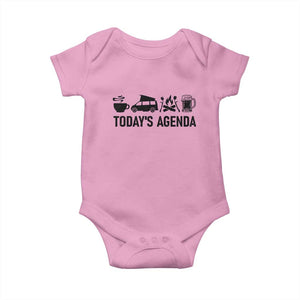 Funny Camping Baby Onesie Todays Agenda Coffee Van Beer Campfire