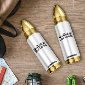 Funny Camping Bullet Tumbler Todays Agenda Coffee Van Beer Campfire