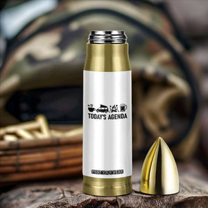Funny Camping Bullet Tumbler Todays Agenda Coffee Van Beer Campfire