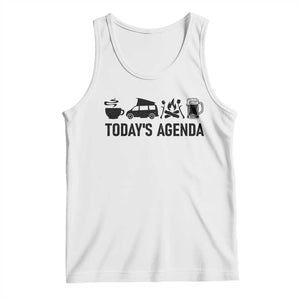 Funny Camping Tank Top Todays Agenda Coffee Van Beer Campfire