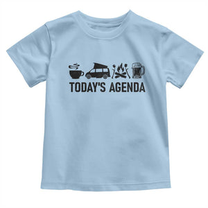 Funny Camping Toddler T Shirt Todays Agenda Coffee Van Beer Campfire