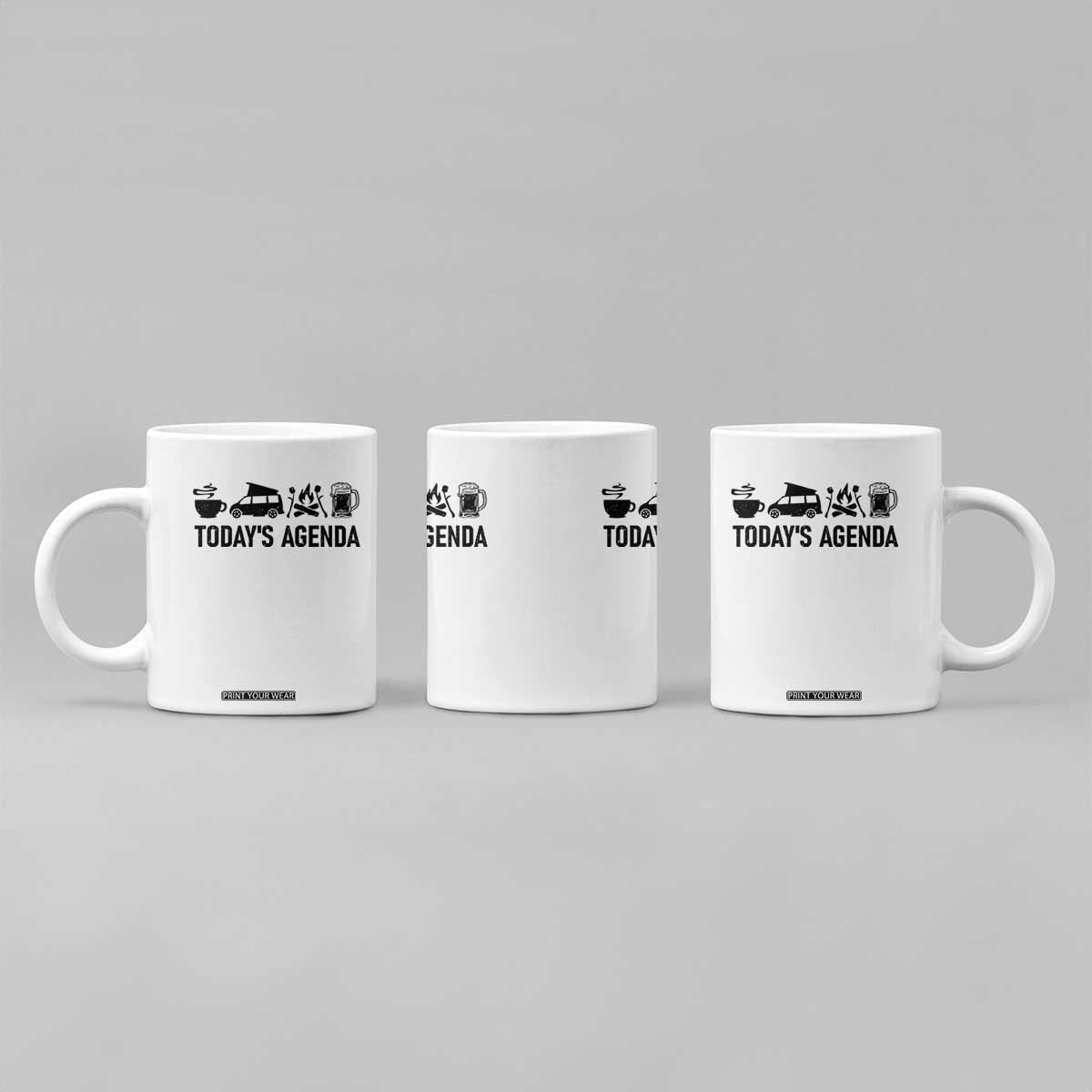 Funny Camping Coffee Mug Todays Agenda Coffee Van Beer Campfire
