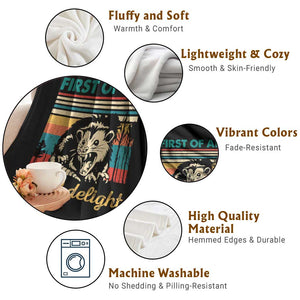 Funny First Of All I Am A Delight Throw Blanket Retro Angry Opossum TS11 Print Your Wear