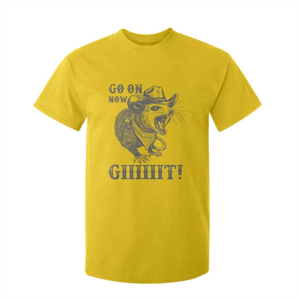 Funny Cowboy Opossum T Shirt For Kid Go On Now Git Western Country Opossum TS11 Daisy Print Your Wear