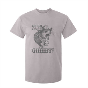 Funny Cowboy Opossum T Shirt For Kid Go On Now Git Western Country Opossum TS11 Ice Gray Print Your Wear