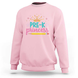 Back To School Sweatshirt Pre-K Princess Lovely Yellow Crown Pencil Cute Star TS11 Light Pink Print Your Wear