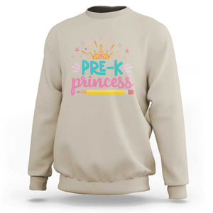 Back To School Sweatshirt Pre-K Princess Lovely Yellow Crown Pencil Cute Star TS11 Sand Print Your Wear