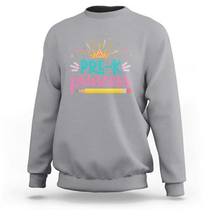 Back To School Sweatshirt Pre-K Princess Lovely Yellow Crown Pencil Cute Star TS11 Sport Gray Print Your Wear