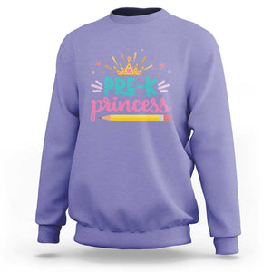 Back To School Sweatshirt Pre-K Princess Lovely Yellow Crown Pencil Cute Star TS11 Violet Print Your Wear