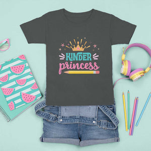 Back To School T Shirt For Kid Kinder Princess Lovely Yellow Crown Pencil Cute Star TS11 Dark Heather Print Your Wear