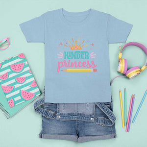 Back To School T Shirt For Kid Kinder Princess Lovely Yellow Crown Pencil Cute Star TS11 Light Blue Print Your Wear