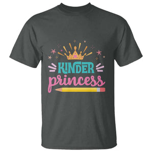 Back To School T Shirt Kinder Princess Lovely Yellow Crown Pencil Cute Star TS11 Dark Heather Print Your Wear