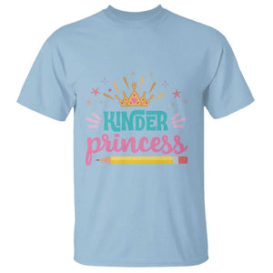 Back To School T Shirt Kinder Princess Lovely Yellow Crown Pencil Cute Star TS11 Light Blue Print Your Wear