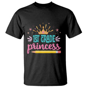 Back To School T Shirt 1ST Grade Princess Lovely Yellow Crown Pencil Cute Star TS11 Black Print Your Wear