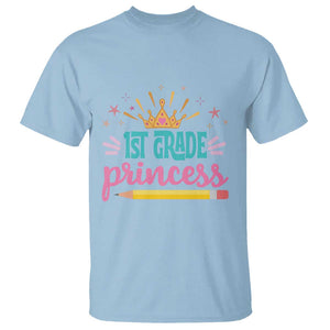 Back To School T Shirt 1ST Grade Princess Lovely Yellow Crown Pencil Cute Star TS11 Light Blue Print Your Wear