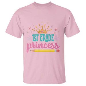 Back To School T Shirt 1ST Grade Princess Lovely Yellow Crown Pencil Cute Star TS11 Light Pink Print Your Wear