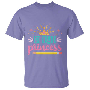 Back To School T Shirt 1ST Grade Princess Lovely Yellow Crown Pencil Cute Star TS11 Violet Print Your Wear