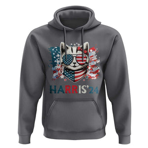 Harris'24 Hoodie Childless Cat Lady American Flag Sunglasses TS11 Charcoal Print Your Wear