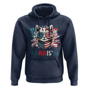 Harris'24 Hoodie Childless Cat Lady American Flag Sunglasses TS11 Navy Print Your Wear