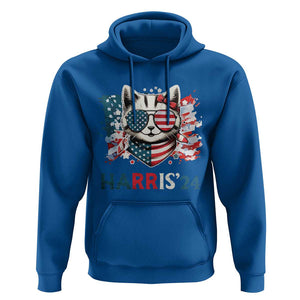 Harris'24 Hoodie Childless Cat Lady American Flag Sunglasses TS11 Royal Blue Print Your Wear