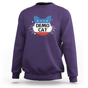 Funny American Cat Sweatshirt Demo Cat Star US Flag TS11 Purple Print Your Wear