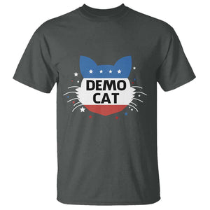 Funny American Cat T Shirt Demo Cat Star US Flag TS11 Dark Heather Print Your Wear