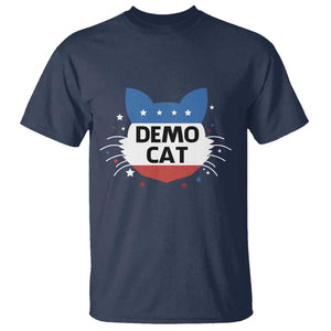 Funny American Cat T Shirt Demo Cat Star US Flag TS11 Navy Print Your Wear