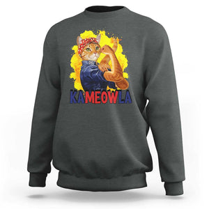 Cat Lady Kamala Sweatshirt Ka Meow La Presidential Election TS11 Dark Heather Print Your Wear