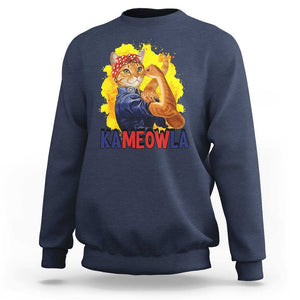 Cat Lady Kamala Sweatshirt Ka Meow La Presidential Election TS11 Navy Print Your Wear